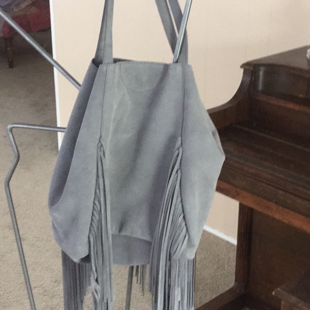 Beautiful gray suede hobo